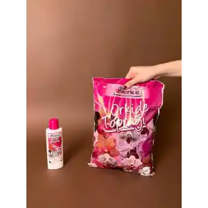 Orkide Bakım Seti 2li, TROPİKAL Orkide Toprağı 3 Litre ve Sıvı Besin Gübre 225 ml, Çam Kabuğu Harcı, Saksı Değişimi ve Çiçeklenme İçin