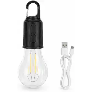 Orret Home Şarjlı Kamp Ampulü USB Type-C Girişli Asılabilir LED Ampul 3 Modlu Işık Gün Işığı Kamp Lambası Taşınabilir Acil Durum Işığı Kancalı Ampul Outdoor Kamp Aydınlatma