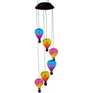 GreenTech Solar Askılı Sıcak Hava Balonu Rüzgar Çanı, Çok Renkli, GT-SL42