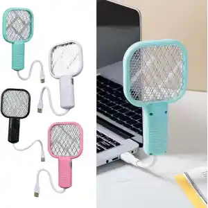 1 Adet USB Sinek Öldürücü Mini Raket UV Mor Işıklı Elektrikli Sivrisinek Öldürücü, Powerbank, adaptör, laptop vb. güç alabileceği her usb girişte çalışır