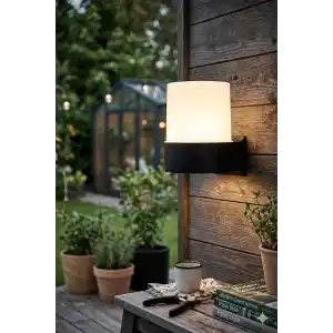 Mars Bahçe Duvar Apliği - Zita Dış Mekan Aydınlatma Armatürü - 19 cm E27 Duy - IP54 Su Geçirmez Siyah/Beyaz -%100 Yerli Üretim (Ampul Hariç) (UG-ZT-0282)