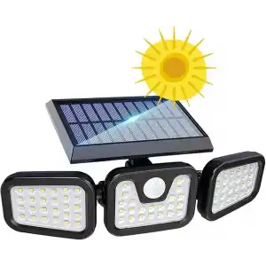 GreenTech Solar Duvar Lambası Hareket Sensörlü 74 SMD LED, Siyah, GT-SL07