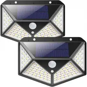 AEE® 2 Adet Solar Bahçe Aydınlatması – 100 LED Süper Parlak | Güneş Enerjili, 3 Modlu, IP65 Su Geçirmez, Hareket Sensörlü, 270° Geniş Açı, 2200 mAh Batarya