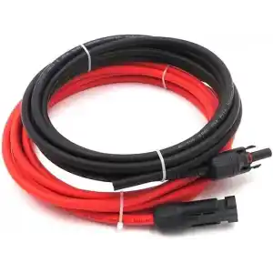 Mc4 Soketli (5m+5m) 10 Metre 6mm Güneş Paneli Hazır Solar Kablo Siyah Kırmızı