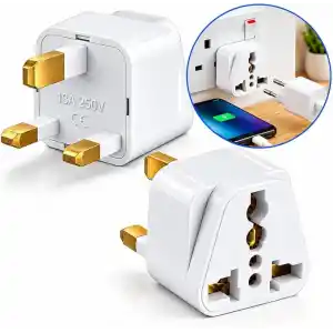 Kyrotech Tip G, İngiliz Adaptör Fişi, Hindistan, İngiltere, Dubai, Hong Kong, Singapur, Kıbrıs Fişi, Hac, Umre Uyumlu, 2 ve 3 Uçlu Seyahat Fiş Çevirici Dönüştürücü Priz, Uluslararası Güç Adaptörü