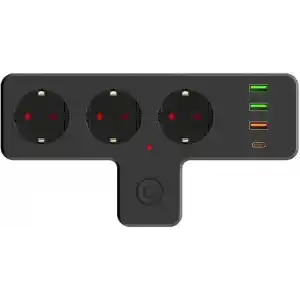 Yeni Nesil 3lü Duvar Priz Termal Akım Korumalı Priz 3 x USB, 1 x Type-C 20W PD Giriş