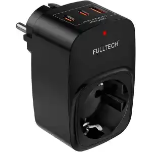 Akım Korumalı Priz, Tekli Priz, USB’li Priz ve Type-C Priz, Priz Çoklayıcı, Voltaj Korumalı Priz, 16A 3680W Duvar Tipi (SİYAH)