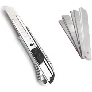 Orret Home Metal Maket Bıçağı,Çelik Falçata Ve 10 Adet Falçata Yedeği,Maket Bıçağı Ve Yedekleri,Falçata Seti