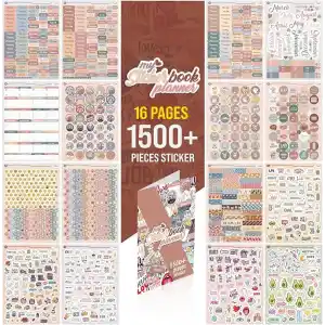 colortouch Planner Sticker Set - 1500+ Adet Çıkartma - Takvim, Ajanda, Günlük, Planlayıcı, Not Defteri, Journal için Düzenleyici Etiketler - Scrapbook Sticker - Stickeralbum - 3 Aylık Sticker Book