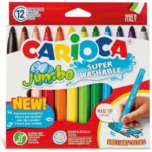 Carioca Jumbo Süper Yıkanabilir Keçeli Boya Kalemi 12Li