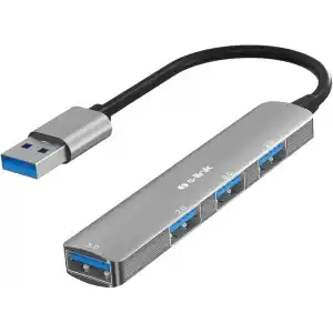 S-link SW-U333 USB Hub 4 Port Metal USB Çoklayıcı, 1x USB 3.0 + 3x USB 2.0, 5Gbps Hızlı Veri Aktarımı, Slim Alüminyum Tasarım, Tak Çalıştır USB Çoğaltıcı Hub, Laptop PC Uyumlu