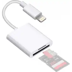 Coverzone Lightning Girişli iPhone 11 12 13 14 Uyumlu Kart Okuyucu SD Kart Adaptörü TF Kart Okuyucu Disk Adaptörü Mobil Kart Okuyucu Hızlı Aksesuarları Bağlayın - (S101 - Lightning)