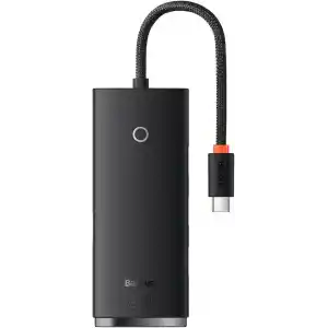 Baseus Lite 4in1 Multifonksiyonel Type-C Hub Dock Station Siyah