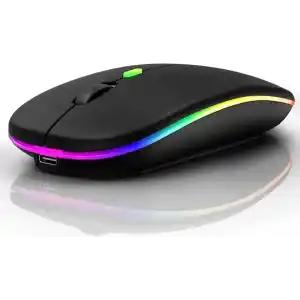 Şarj Edilebilir Tüm Cihazlara Uyumlu Sessiz Hızlı 2,4+5.0 Kablosuz Mouse (Siyah)