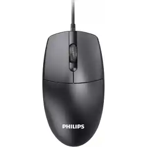 Philips SPK7247 USB Kablolu Optik Mouse - 1.8 Metre Ekstra Uzun Kablo, 1200 DPI Hassasiyet, Ergonomik Ofis ve Ev Tasarımı, Tak-Çalıştır, Siyah
