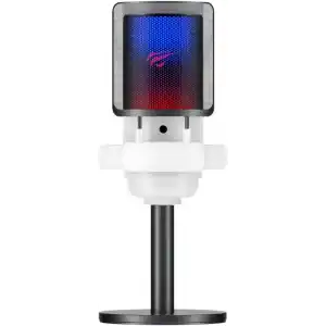 Havit Gamenote GK50 RGB Yayıncı Mikrofon - 24bit/192kHz - Kardioid - Gürültü Engelleme - Type-C + 3.5mm - Beyaz