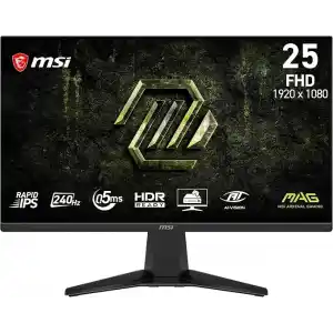 MSI 24.5 MAG 255F X24, Gaming Monitör, FHD, 16:9, Flat, Rapid IPS, 240Hz, 0.5ms (GtG Min.), Adaptive-Sync