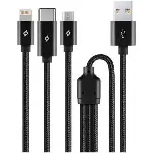 ttec AlumiCable Trio Şarj Kablosu 1mt. Type-C, Lightning, Micro USB