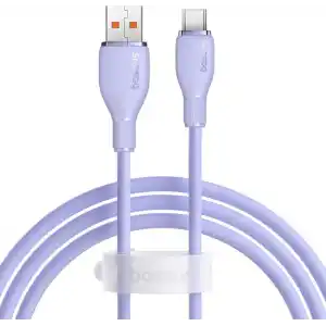 Baseus Pudding Hızlı Şarj Özellikli Type-C Kablo 100W, 1.2 Metre, Mor