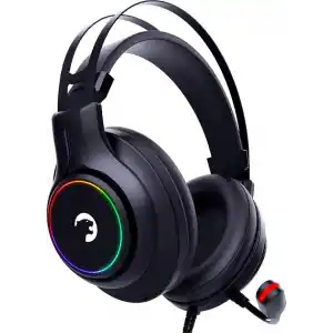 GAMEPOWER Kugon USB Gaming Headset - 7.1 Virtual Surround Sound, Wired Led Headphones with 50MM Drivers, Comfort Design, 360 Spatial Audio, Noise Cancelling Mic for PC, Laptop, Black
