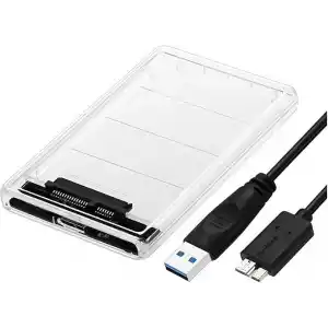 Lunatic 6642 2.5 USB 3.0 Harici SSD Harddisk Şeffaf Taşınabilir HDD Sata Kutusu USB 3.0 İLE 5 Gbps a Kadar Veri Aktarımı USB 2.0 or 1.1DESTEKLİ Tak-Çalıştır Led Işıklı 4TB (4000GB) Destekli