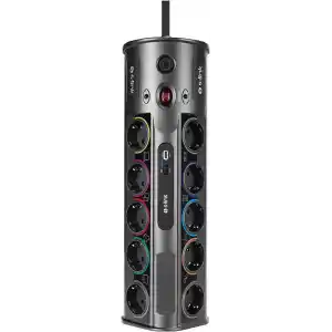 S-link PRZ01 PrizHive 3 Metre 1860 Joule 1.5mm 1 Usb 1 TypeC 2.1A/5V 16A 250V 3680W 10lu Akım Korumalı Priz