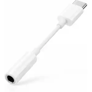 USB-C To 3.5mm Jak Kulaklık Adaptörü - Dijital Dönüştürücü - Tüm Cihazlarla Uyumlu - Beyaz - Kompakt Tasarım - Yüksek Kaliteli Ses - Taşınabilir