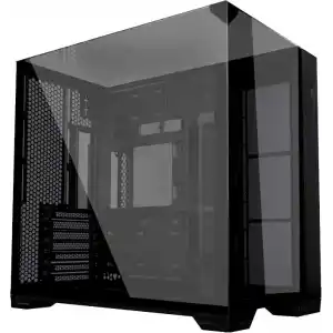 Lian Li O11 Vision Kompakt Siyah Çelik Temperli Cam ATX Orta Kule Bilgisayar Kasası-Geri Bağlantı Desteği-O11VPX