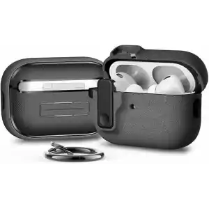 Minesk Airpods Pro 3 ile Uyumlu Fabric Serisi Özel Kilitli Tasarım ve Kumaş Yüzeyli Kılıf Darbelere Karşı Koruyucu Kapak (Gri, Airpods Pro 3 (2025))