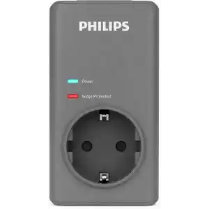 PHILIPS CHP7010G/10 1140 Joule Tekli Akım Korumalı Priz, Gri