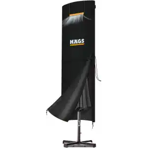 Haegs Bahçe Şemsiye Kılıfı, Veranda Parasol Konsol Şemsiyesi Brandası, Koruma Örtüsü, Su Geçirmez, Hava Koşullarına Dayanıklı Bahçe Gölgelik Güneşlik Örtüsü (240-57/57 cm) Siyah