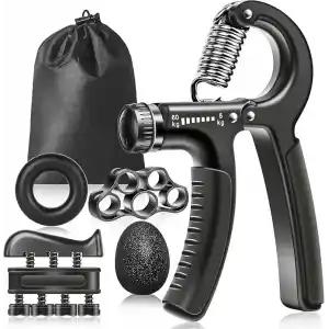 Vicloon 5 Parça Set Kavrama Güçlendirici, 5-60 kg Ayarlanabilir El Kavrama Güçlendirici, Monitörlü, Parmak Sedyesi, Stres Giderici Kavrama Topu, Sporcular ve Müzisyenler için