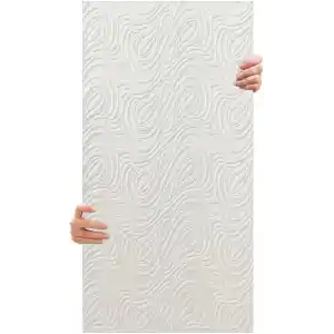 Tink 3D Kendinden Yapışkanlı Duvar Kağıdı Yeni Nesil Akustik Keçe Panel Dalgalı Desen 52x98 cm (Beyaz, 10 Adet 5 m²)
