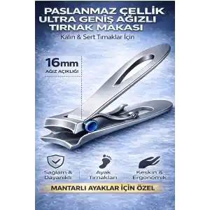 Ultra Geniş Ağızlı Paslanmaz Çelik Kalın ve Sert Tırnaklar İçin Profesyonel Pens Makas