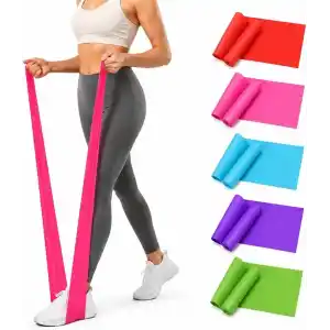 Orret Home 150 cm Pilates Bandı, Hafif Sertlik Egzersiz Bandı, Esnek Latex Direnç Lastiği, Yoga Fitness Fizik Tedavi Esneme ve Kuvvet Antrenmanı İçin Taşınabilir Spor Bandı (ASORTİ RENK)