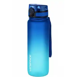 UZSPACE 800ml -YENİ EBAT-Çift Renk Softtouch Tritan Su Matarası -Turkuaz, Mavi-turkuaz