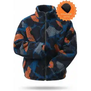 Ghassy Co. Erkek Isı Termal İç Dış Sherpa Sonbahar Kış Tam Fermuarlı Peluş Polar Sweatshirt