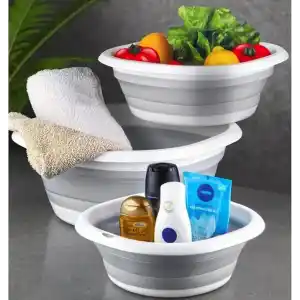 Orret Home Katlanabilir Silikon Badya,Akordiyon Plastik Leğen,Katlanabilir Leğen (25X25)