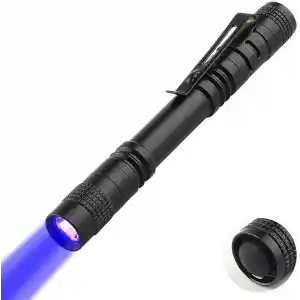 Valkyrie 395nm Ultraviyole UV Kalem El Feneri - Alüminyum Darbeye Suya Dayanıklı Cep Feneri Klipsli Kalem Fener Blacklight