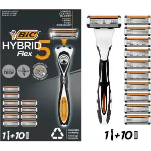 BIC Flex 5 Hybrid Tıraş Bıçağı Seti 1 Gövde + 10 Yedek Başlık 5 Bıçaklı Erkek Tıraş Bıçağı