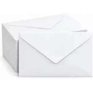 100 Adet Beyaz Mektup Zarfı 114 x 162 mm, Tutkallı Kapaklı Beyaz Zarf, Evrak ve Yazışma İçin