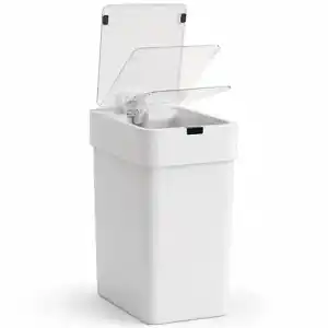 9 Litre Hareket Sensörlü Çöp Kovası, Otomatik Banyo Çöp Kovası, Çocuk Odası Çöp Sepeti, Çöp Kutusu, (2 adet 1.5 V AA pil, piller pakete dahil değildir) - 15x22x32 cm