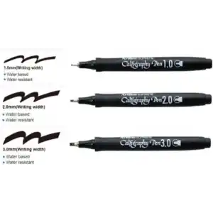 Artline Ergoline Kaligrafi Kalemi Siyah 3lü Takım, 1.0-2.0-3.0 mm