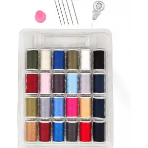 Ceysa Store Dikiş Nakış Kiti, 24 Adet Dikiş İpi Seti, 5 Adet Dikiş İğnesi, İp Geçirici, Yüksük, İplik Seti (Set-1)