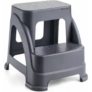 İki Basamaklı Kaymaz Büyük Boy Tabure - 120 KG Taşıma Kapasiteli - Basamaklı Tabure - Sert Plastik 42x44x44 cm