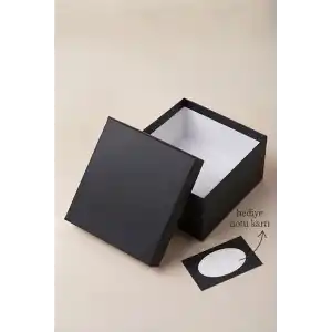 Siyah Hediye Kutusu, Premium Karton Siyah Hediye Kutusu, 26x26x13 cm