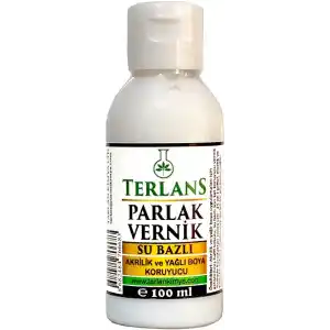 Terlans Su Bazlı Parlak Vernik | 100 ml | Akrilik ve Yağlı Boya Koruyucu