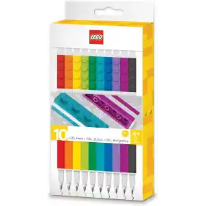 iQ IQ LEGO Stationery 10 Pack Gel Pens (53100), Ages 6+, includes 10 gel pen, Siyah, Mavi, Yeşil, Misket limonu, Turuncu, Mor, Siyah,Mavi,Yeşil,Kireç,Turuncu,Menekşe