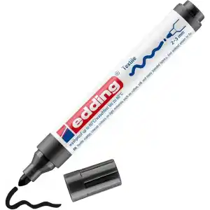 edding 4500 tekstil kalemi - siyah - 1 kalem - 2-3 mm yuvarlak uç