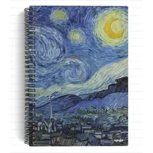 Vincent Van Gogh/The Starry Night,1889 | Spiralli Defter 22 | A5 | Çizgili | 100 Sayfa | Okul (Düz)